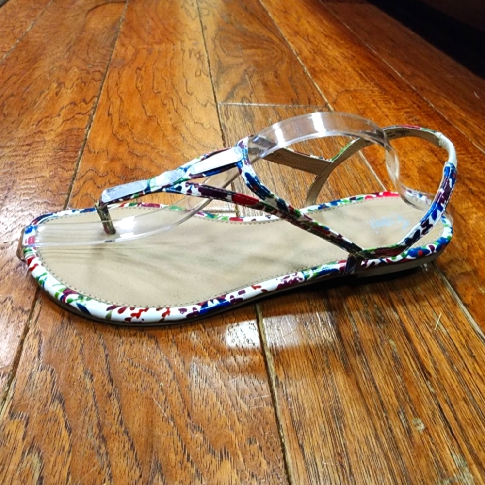 Fioni Strappy Sandals Floral Pattern Size 10 - Picture 2 of 8